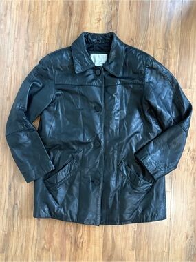 VTG NINE WEST Black Leather Jacket